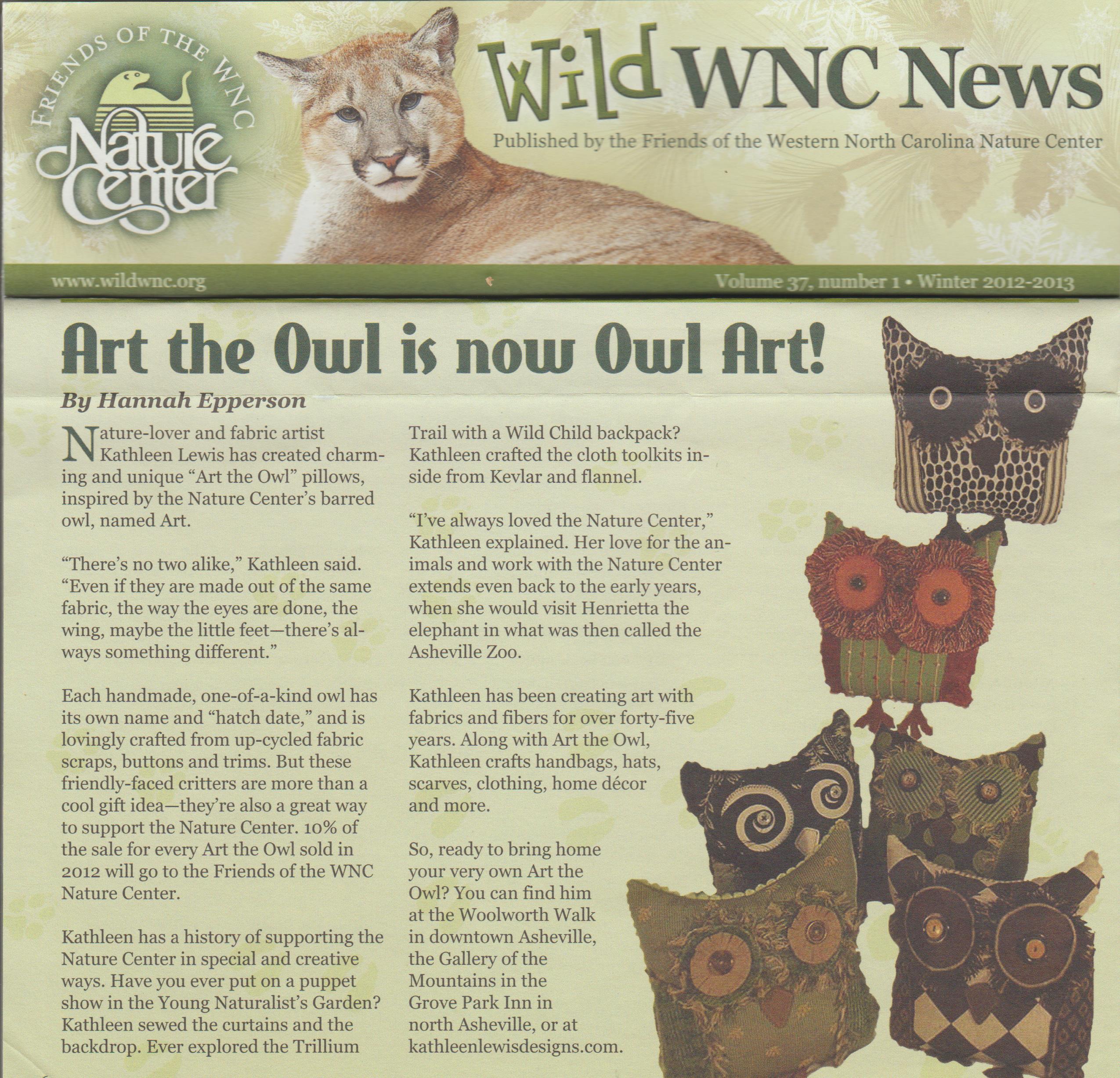 article on Fabric owl out of high end interior décor scraps